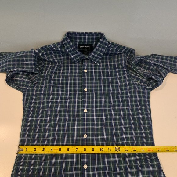 Bonobos Men's Small Tailored Fit Long Sleeve Button Down Plaid Shirt - Picture 10 of 13